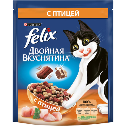 Влажный корм FELIX Двойная Вкуснятина с индейкой и печенью, в желе 75 г х 26