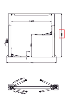 ТЕМП TU4500 220 C Подъёмник электрогидравлический двухстоечный, 4,5 т