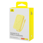 Внешний аккумулятор + Беспроводная зарядка Baseus Magnetic Mini iP Edition C+L+Qi 10000mAh 20W (MagSafe) - Lemon Yellow