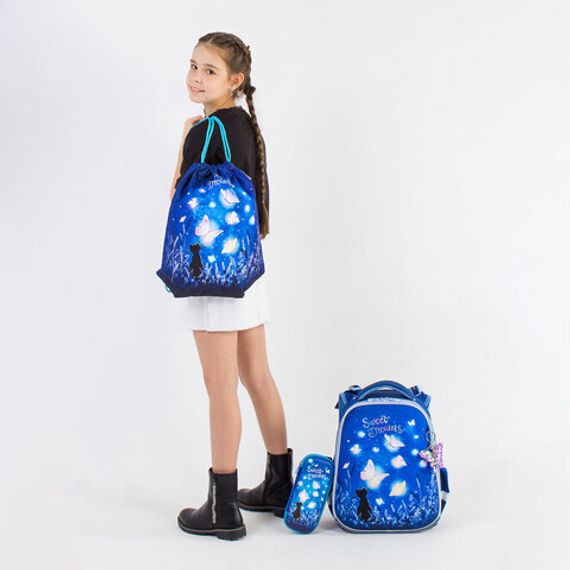 Çanta \ Bag \ Ранец BRAUBERG, 2 отделения, с брелком, СВЕТЯЩИЙСЯ, 38х29х16 см, 270593