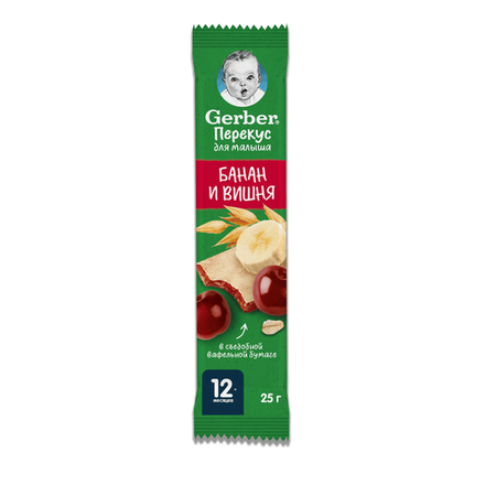 Батончик Gerber Банан и вишня 25 гр