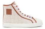 LOEWE Anagram High top Canvas Shoes Men"s White Brown