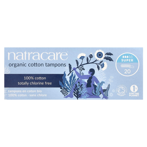 Natracare, Super, тампоны из органического хлопка, 20 штук