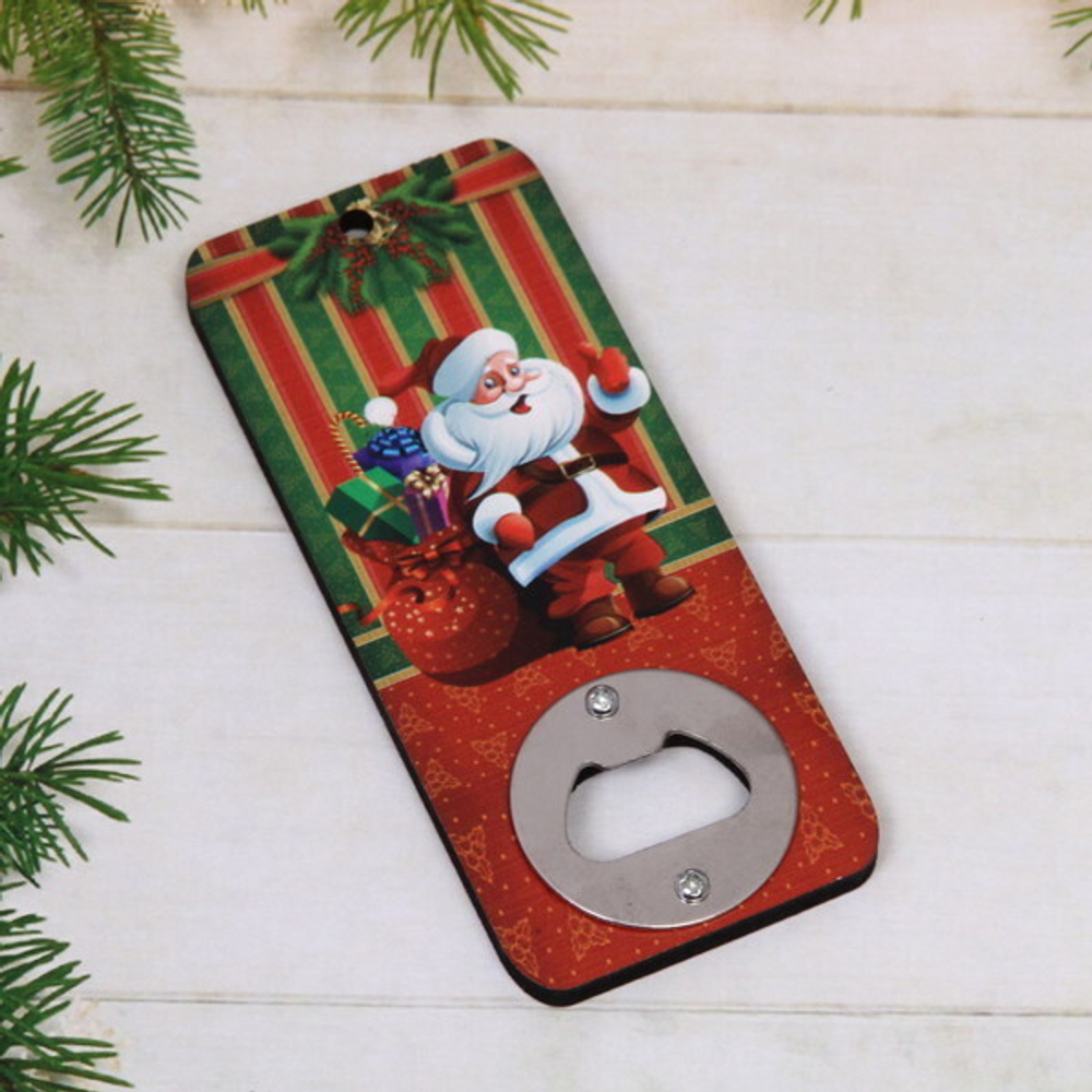 Открывашка для бутылок 14*6см «Дед Мороз с мешком подарков»