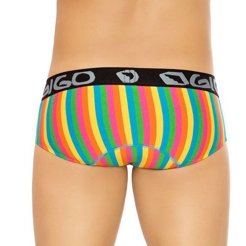 Мужские трусы брифы в разноцветную полоску Gigo Rainbow
