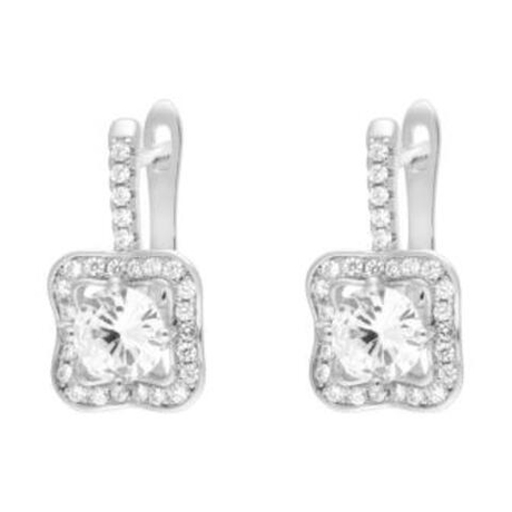 Серьги из серебра с фианитами