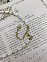 Колье из натурального перламутра с длинной подвеской