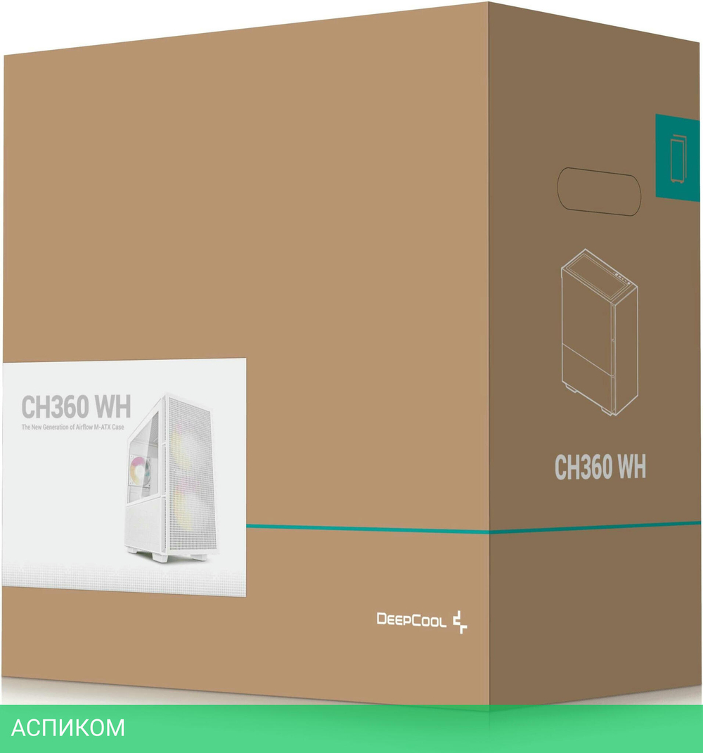 Корпус DeepCool CH360 mATX без БП White (R-CH360-WHAPE3-G-1)