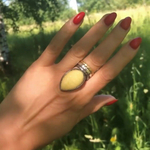 Кольцо "Коктейльное", серебро 925, натуральный янтарь