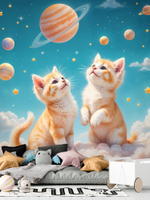 3D Фотообои котики в космосе