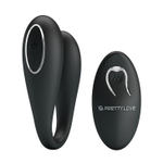 Черный вибратор для пар Algernon с пультом ДУ (Цвет: черный)