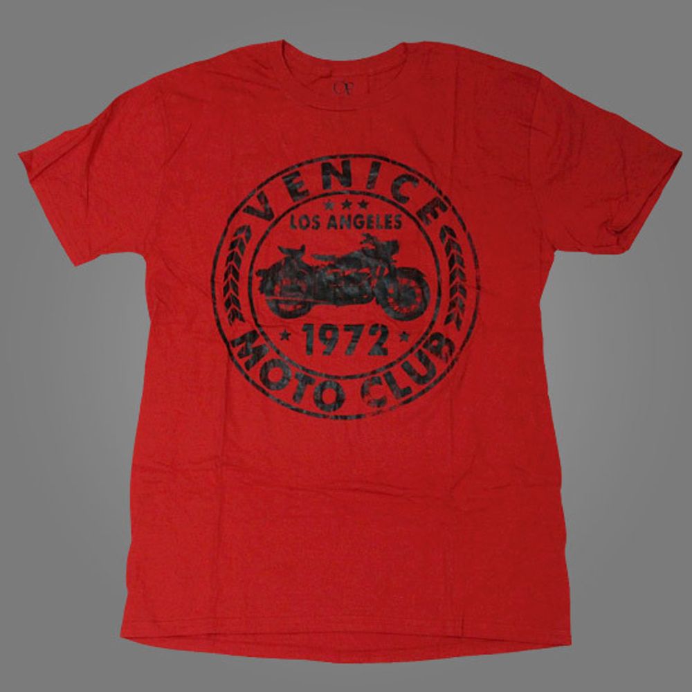 Футболка Venice Moto Club ( Los Angeles 1972 ) красная