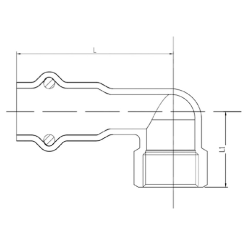 Уголок VIEIR 90 град. вн.р. 22×3/4" VER-PRO (50/5)