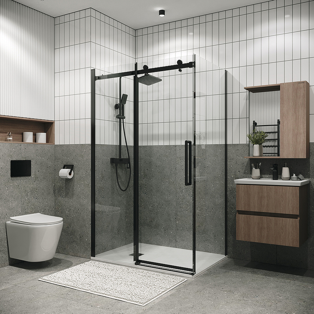 Душевой уголок Grossman Classic 100х80 120.K33.04.1080.21.00 профиль Черный матовый стекло прозрачное