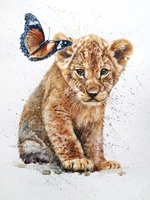 Картина по номерам 22х30см. "Пугливый львёнок" 16цв. (Арт. Х-4030)
