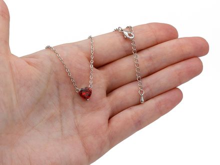 Кулон Сердце Красное на цепочке