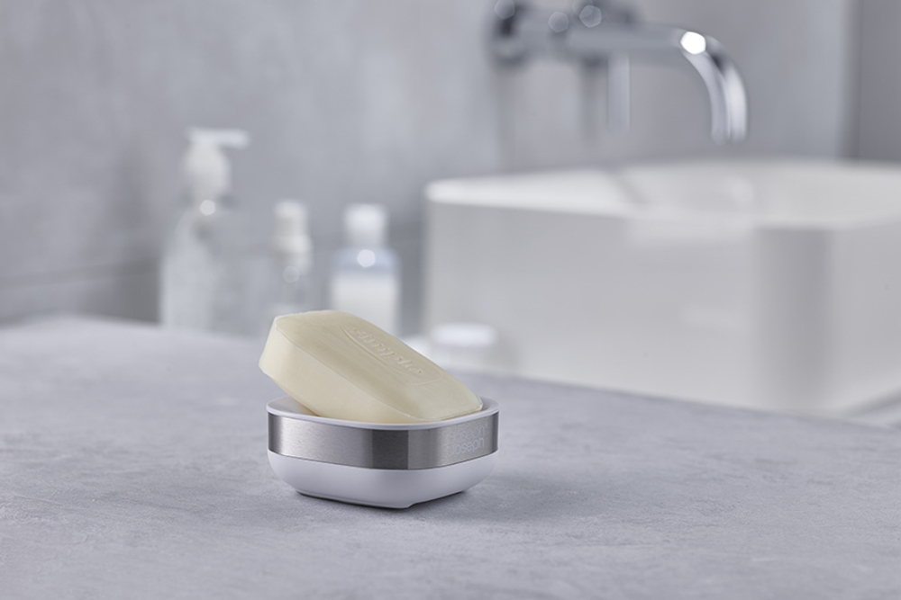 Мыльница Joseph Joseph Slim Steel белая