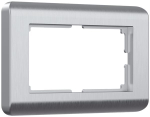 Рамка для двойной розетки Stream (серебряный)