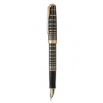 Перьевая ручка и чехол из кожи Parker Sonnet F531 PREMIUM Masculine, цвет: Brown PGT, перо: F,золото 18К