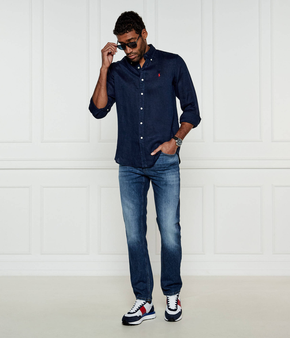 Льняная рубашка POLO RALPH LAUREN - темно-синий(710966294)