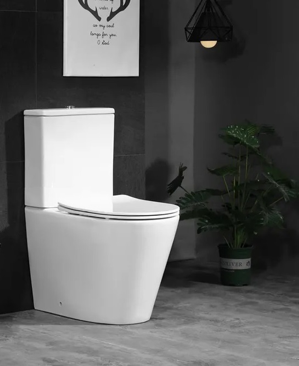 Унитаз SELLA GW напольный безободковый сиденье быстросъемное с микролифтом Ceruttispa (605х370х800)