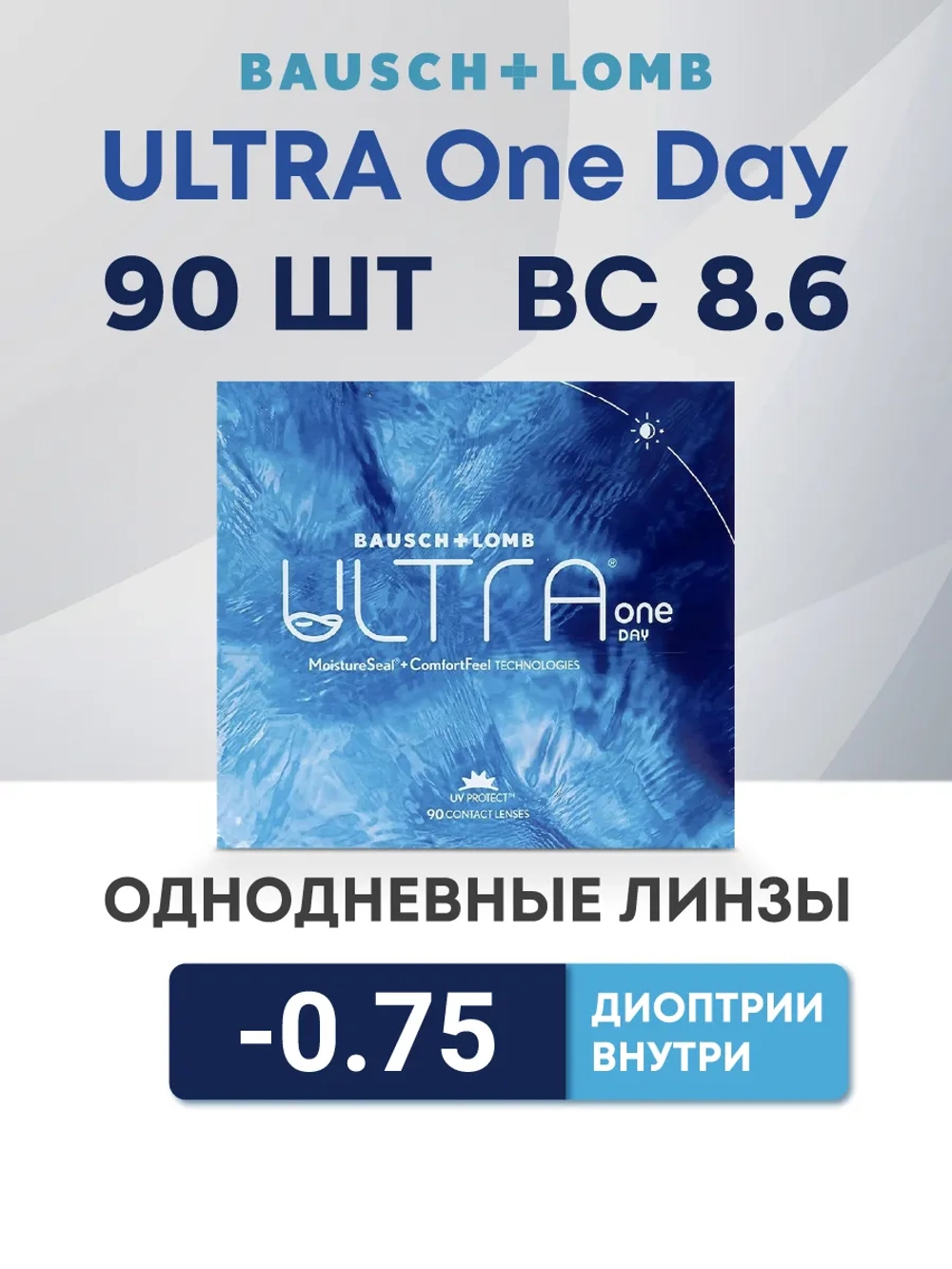 Однодневные контактные линзы Ultra ONE DAY (уп. 90 линз)