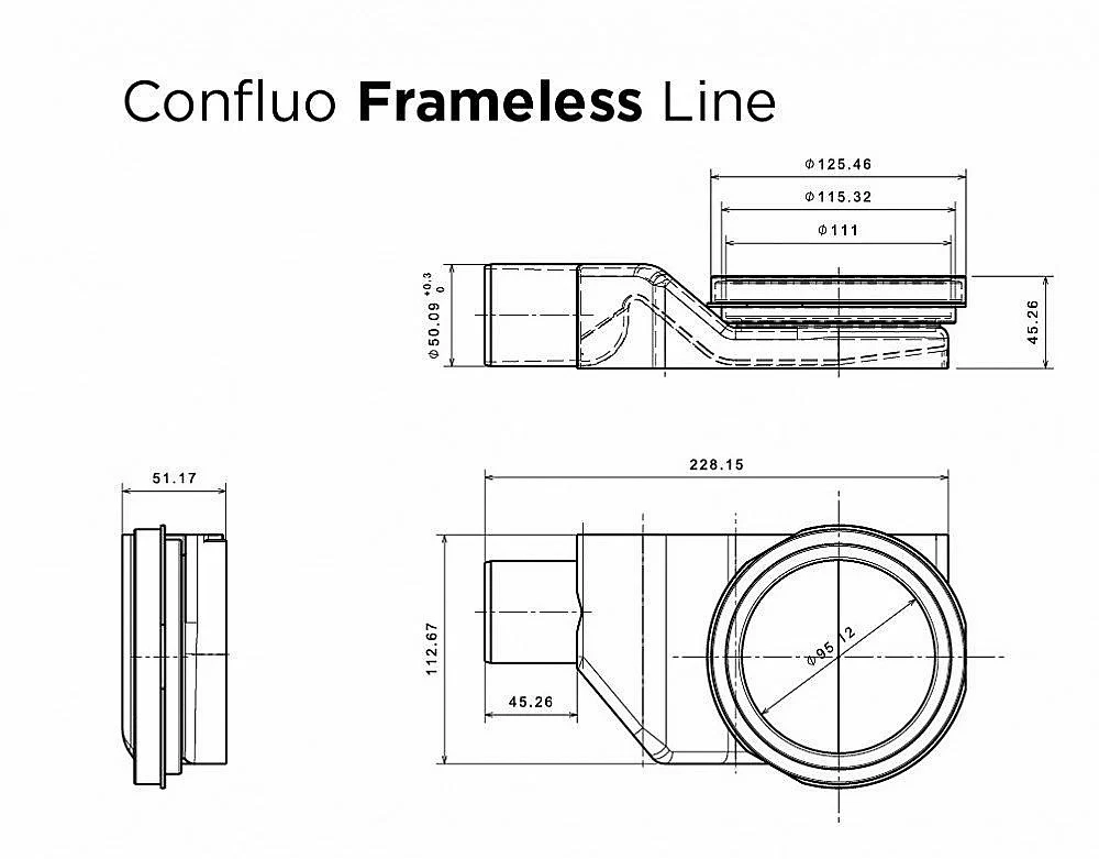 Душевой трап Pestan Confluo Frameless Line Matte Black 850