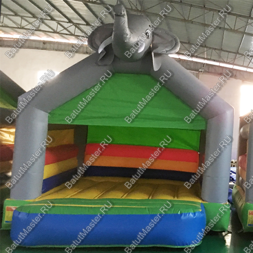 Коммерческий наддувной батут "Слоник - мой друг", 4,5*4,5*3,5 м