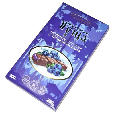 Шоколад молочный с начинкой из черники "Беловежская пуща" "Коммунарка", 200гр.