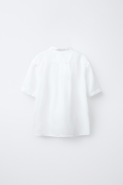 ZARA РУБАШКА С КОРОТКИМИ РУКАВАМИ, БЕЛЫЙ