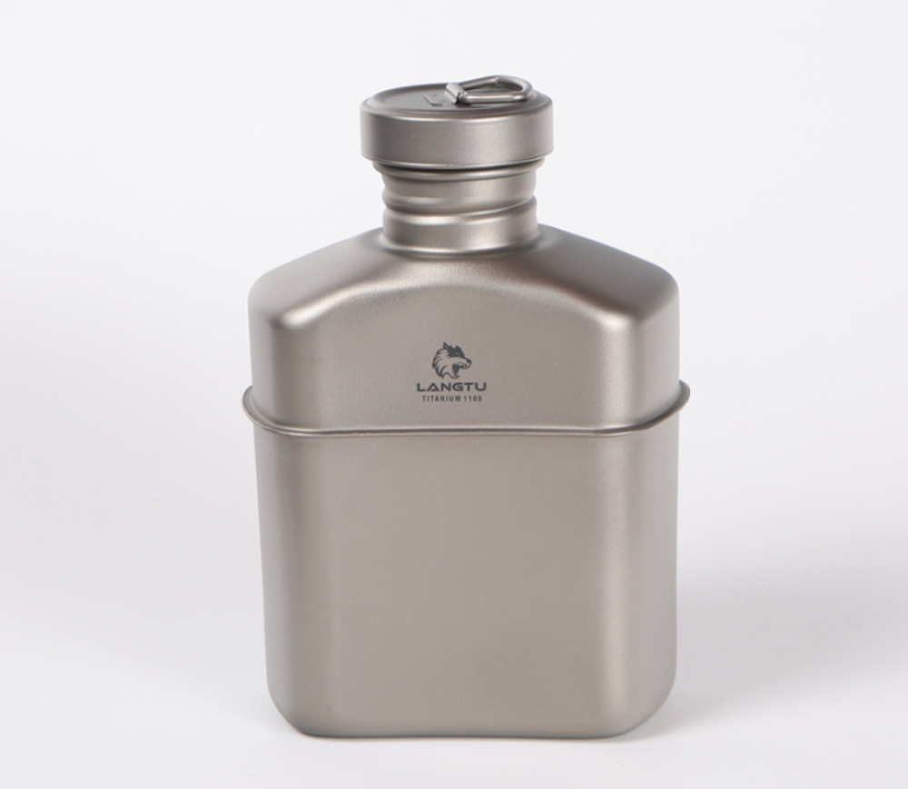 Комплект титановой армейской посуды в чехле (Langtu)