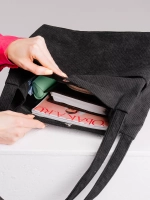 Сумка шоппер на магните с карманами большая