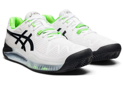 Мужские кроссовки теннисные Asics Gel-Resolution 8 Clay - white/green gecko
