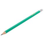 Карандаши чернографитные BRAUBERG НАБОР 12 шт., НВ, с резинкой, пластиковый зеленый корпус, 180678