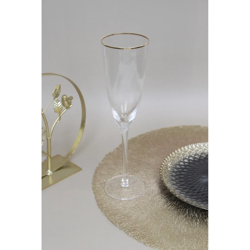 Бокал для шампанского 260мл «Opera» с золотой каймой