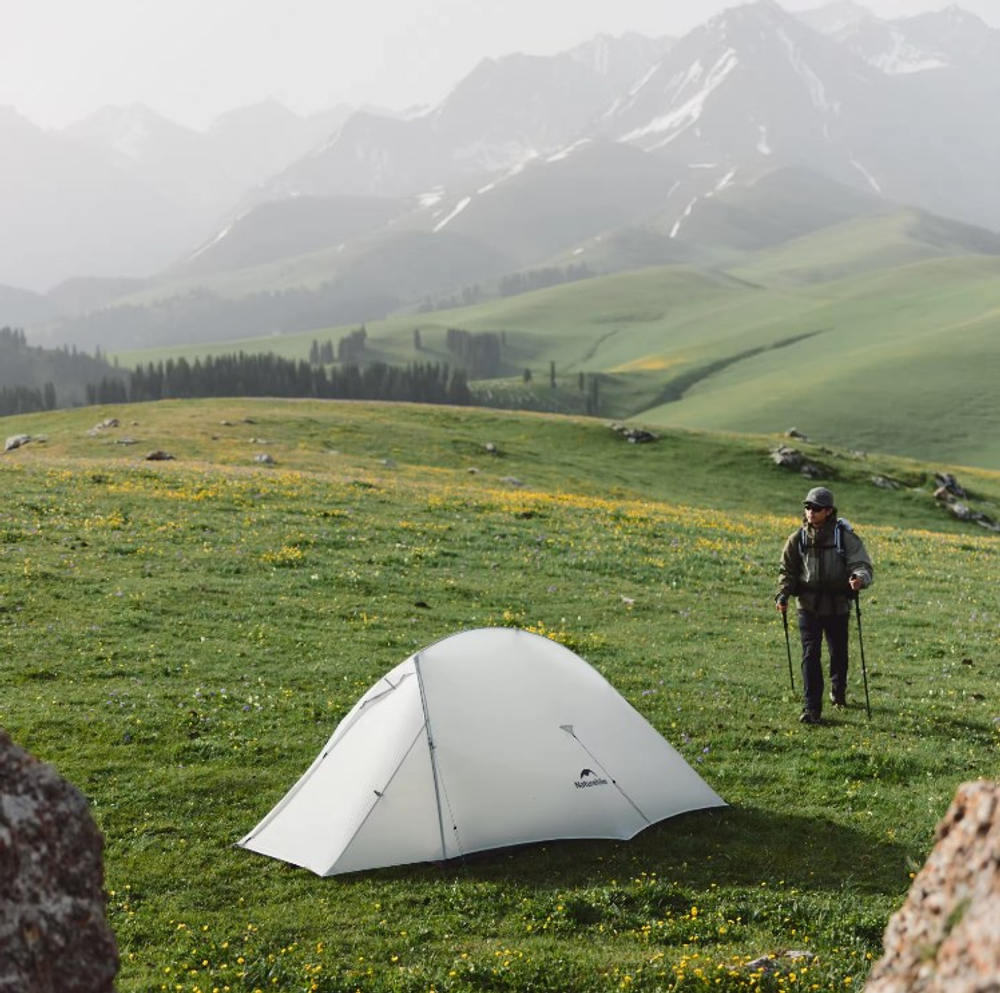 Палатка Naturehike Cloud Up UL Si 2-местная, алюминиевый каркас, серая, артикул CNK2450WS017-G2
