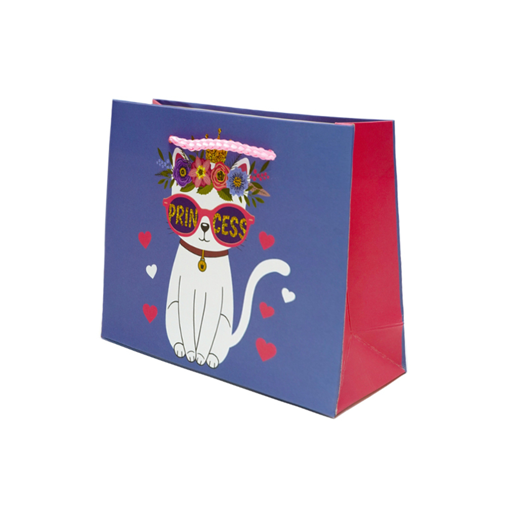 Пакет подарочный "Модная кошечка" 12*5,5*15 см
