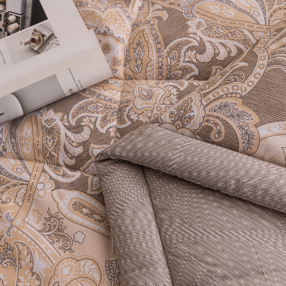 Комплект постельного белья Сатин с Одеялом 100% хлопок на резинке OBR130