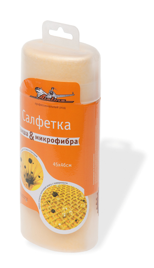 Салфетка - замша Airline в тубе большая микрофибра 45 х 46 см