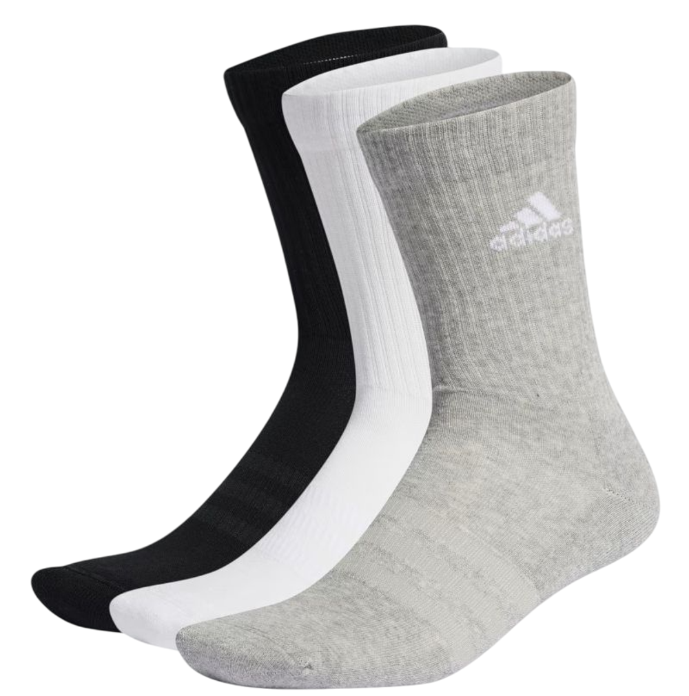 Теннисные носки Adidas Cushioned Crew 3P - medium grey heather/white/black