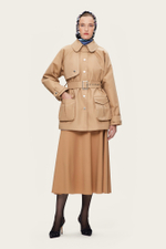 Бежевая юбка-миди со шнуровкой на поясе "Фелиция"