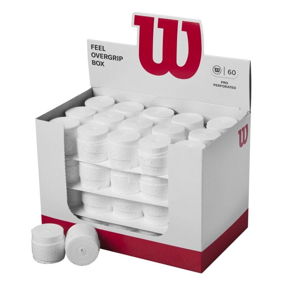 Теннисные намотки Wilson Pro Overgrip Perforated Box 60P - white