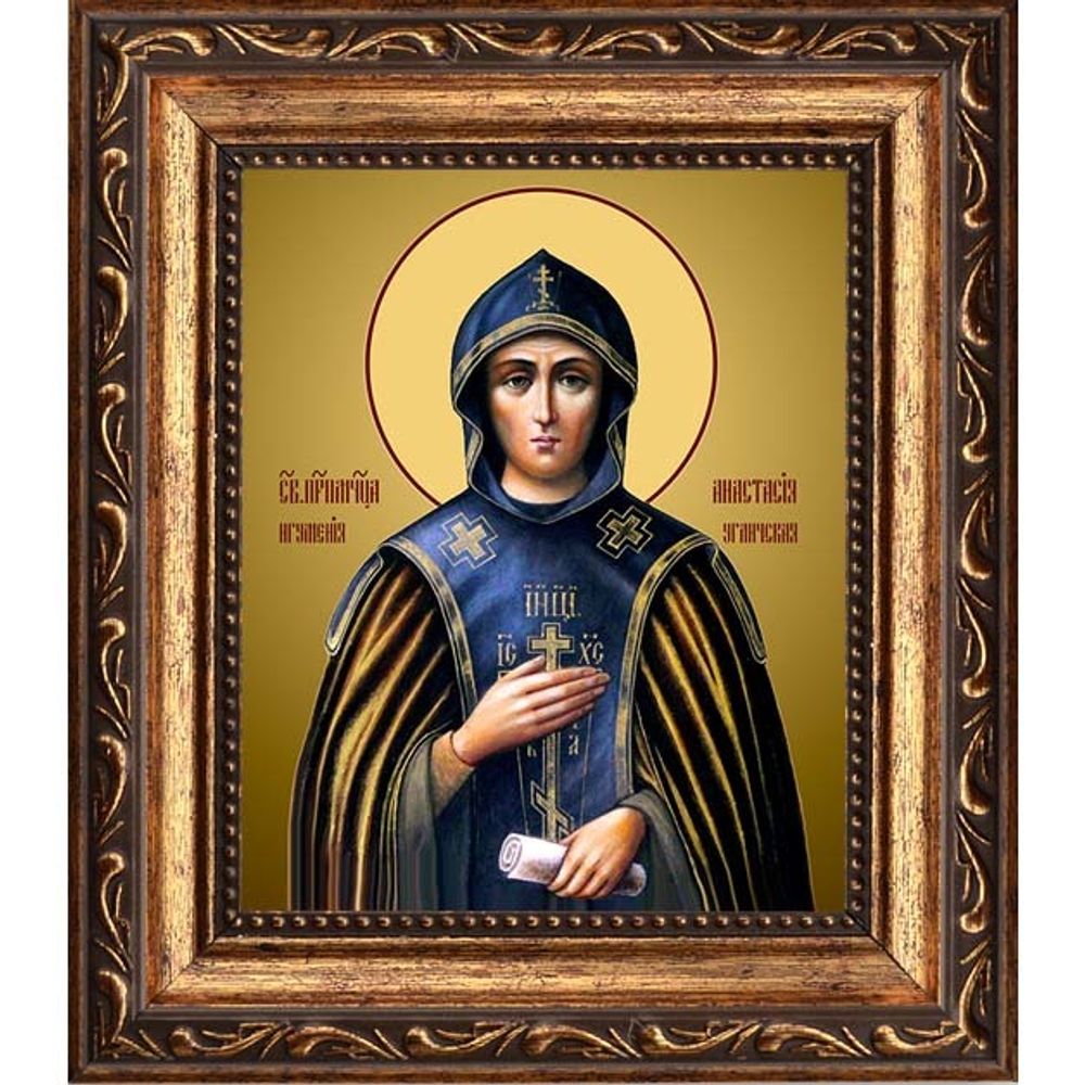 Анастасия Угличская, преподобномученица, игумения. Икона на холсте.