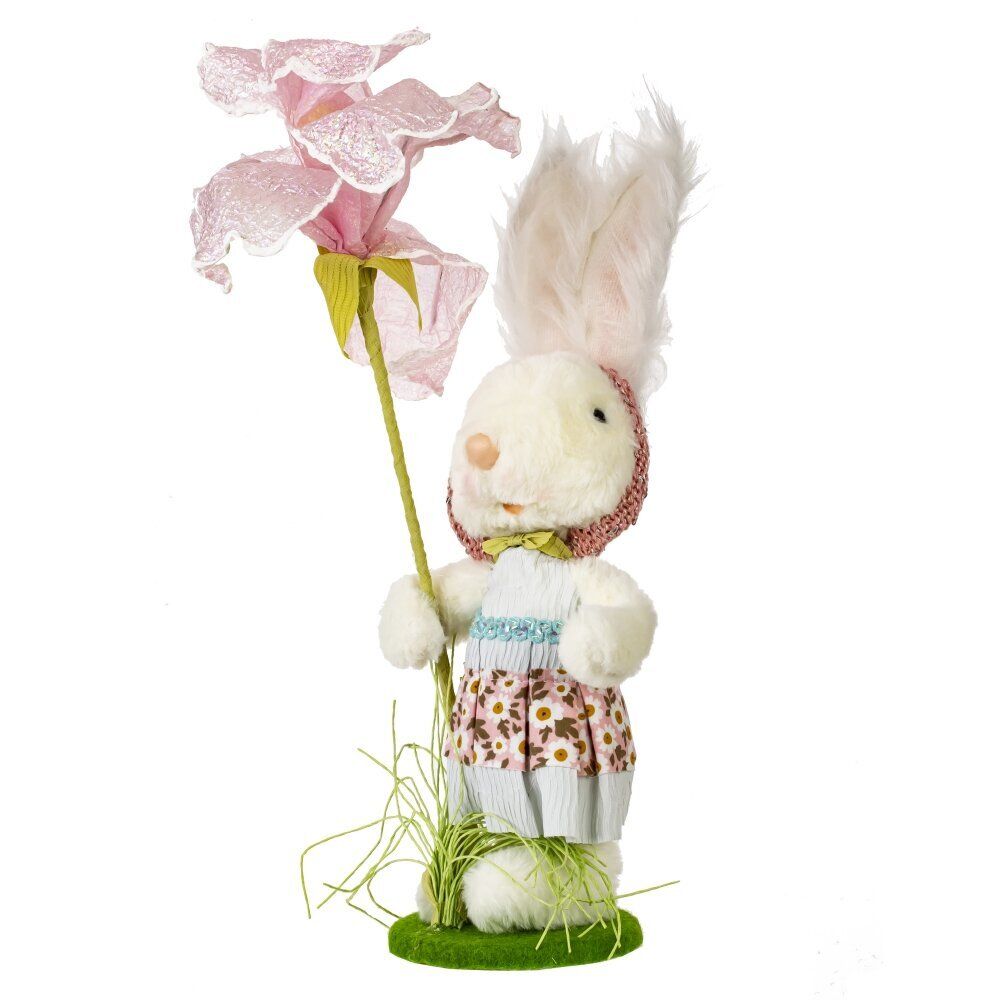 GAEM Фигурка декоративная "Зайка с цветком", L12 W10,5 H39 см