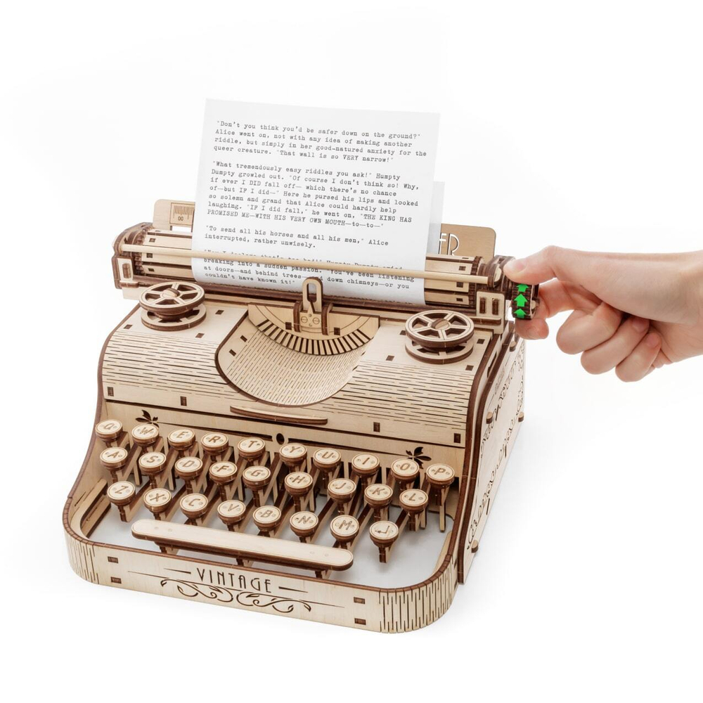Конструктор Печатная машинка от EWA - деревянный конструктор, сборная механическая модель, 3D пазл, для дизайна и интерьера
