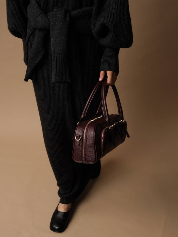 Кожаная сумка Nora DBR 31148 зимняя вишня