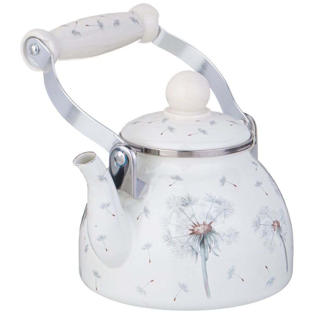 ЧАЙНИК AGNESS ЭМАЛИРОВАННЫЙ СО СЪЕМНЫМ ФИЛЬТРОМ ИЗ НЖС СЕРИЯ "DANDELION", 1,1 Л