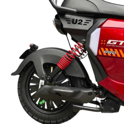 Электроскутер SUPER GT U2 PRO красный -2025,аудио система с подключением через Bluetooth, задний ход.