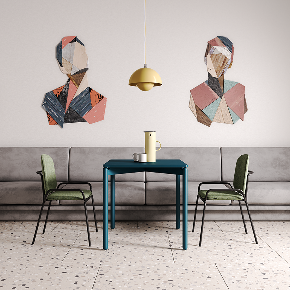 Стул Ror, 2 Frame, рогожка, черный /зеленый