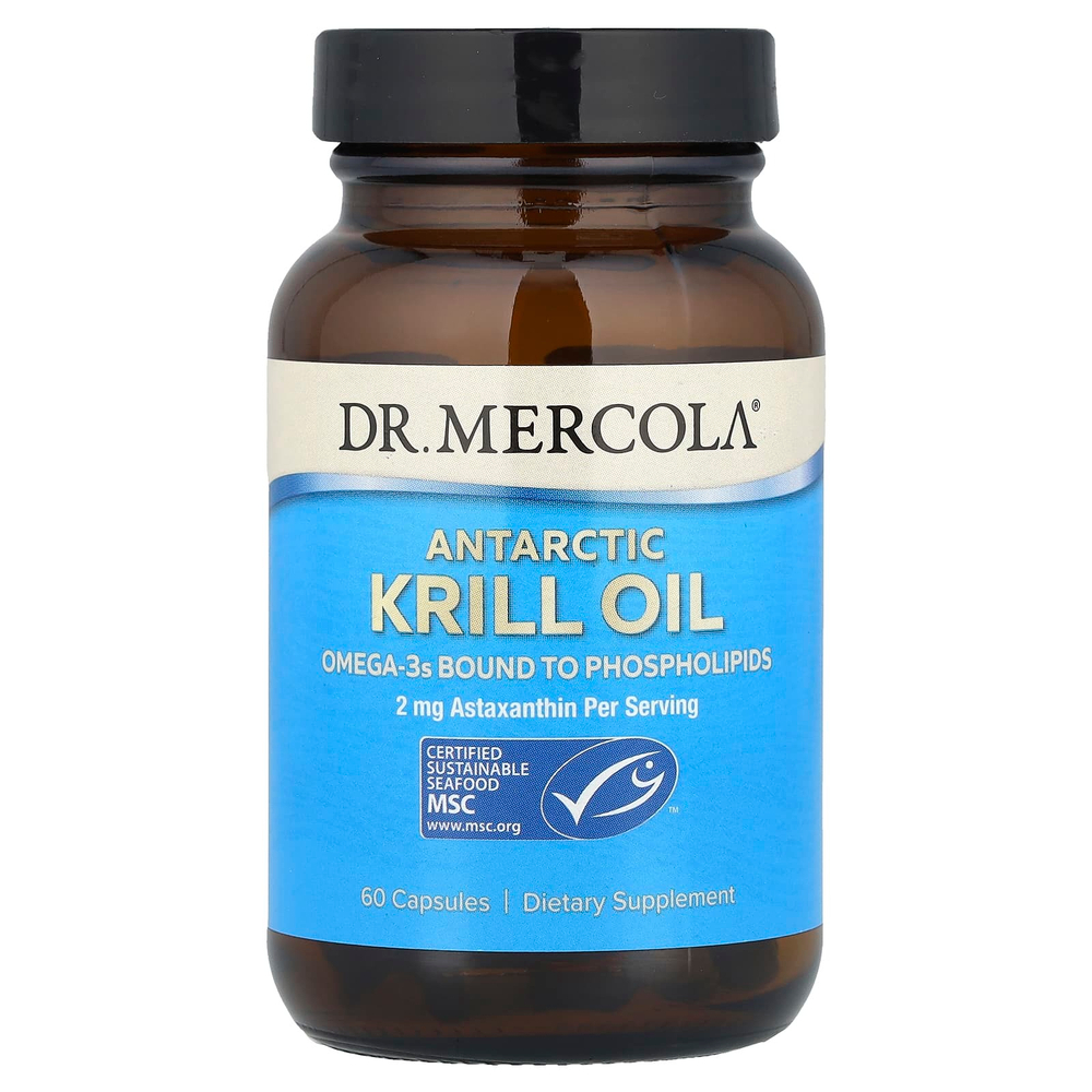 Dr. Mercola, масло антарктического криля, 60 капсул